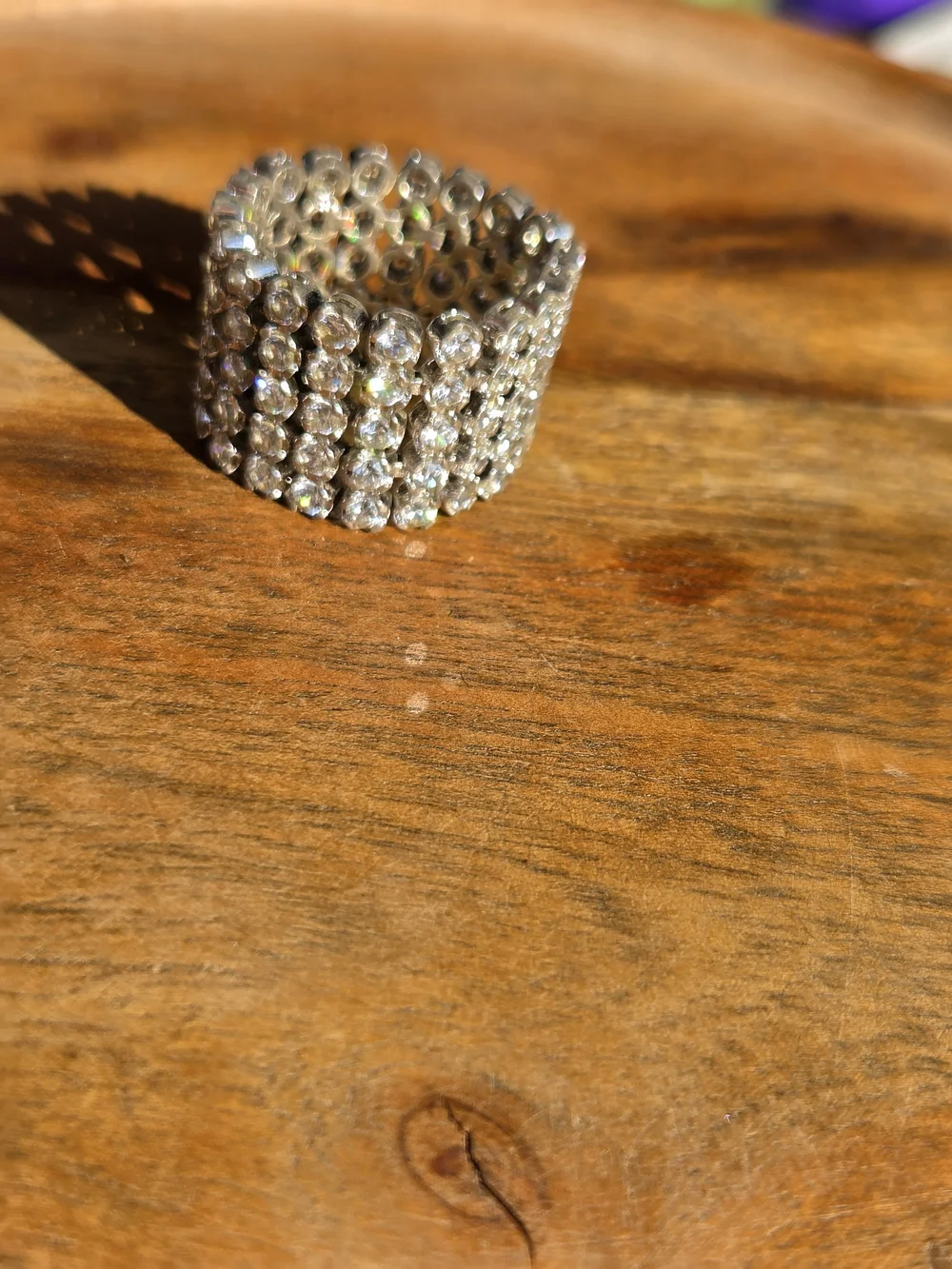 Sterling Silver Cz Mesh Eternity Ring - 925